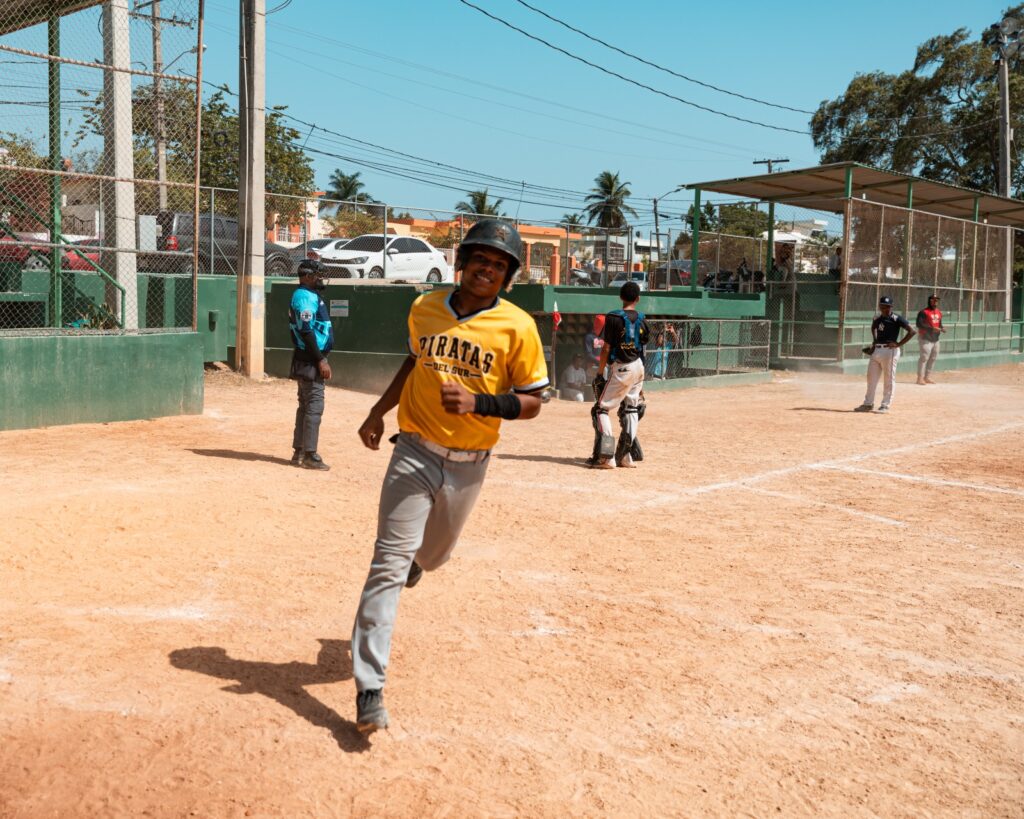 High school baseball players training at Dominican academy